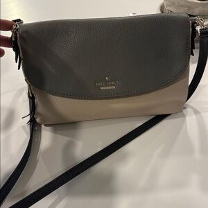 Kate Spade Two-Tone Crossbody Bag in Gray and Cream